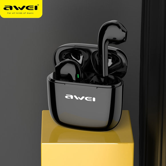 AWEI T26 TWS Earbuds Led Display Wireless Earphones Touch With Microphone Gaming Headset Noise Cancelling  For IOS Andriod