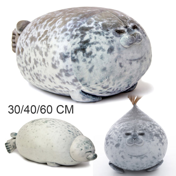 Cute Blob Seal Pillow Round Chubby Seal Pillow Soft Hug Plush Pillow Stuffed Cotton Animal Plush Toy