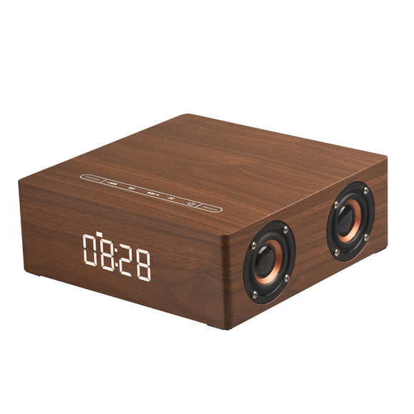 MyM Q5C Portable Wooden Bluetooth 4.2 Speaker 3W*4 Horn Support FM TF Card AUX in Subwoofer