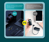 eNICER Plug & Play 3 in 1 Wireless Microphone, Video Recording Lavalier Microphone for Phone, PC, Camera, Noise Reduction Auto-syncs Mic for for TikTok YouTube Facebook Live Stream, Vloggers etc.