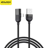 Awei CL-75 USB Charging for iP & Audio Converter Port for Earphones 2 In 1 Gaming Cables for Moblile Phone
