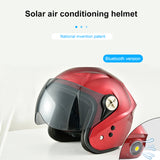 Unisex Comfortable Solar Power safety helmet Smart Bluetooth Summer Cooling Fan Cycling Motorcycle Helmet Cap crash helmet half helmet Motorcycle accessories
