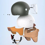 Smart4u Retro Helmet Motorcycle Bicycle Winter Warm Windproof Vintage Helmet Adult Outdoor Safely Hat(56-62cm)
