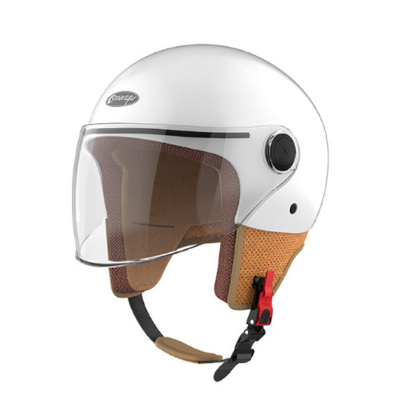 Smart4u Retro Helmet Motorcycle Bicycle Winter Warm Windproof Vintage Helmet Adult Outdoor Safely Hat(56-62cm)